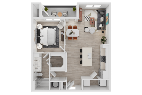 3D Floorplan of Unit A3